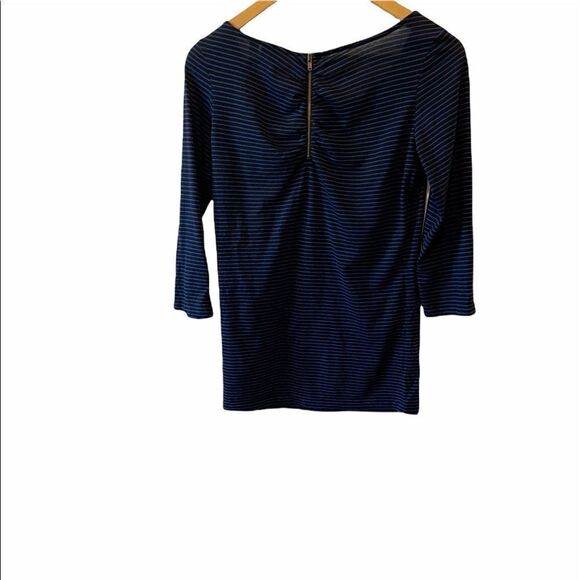 MEXX Blue&Black Stripe Scoop Zip Back Top S - Picture 3 of 8